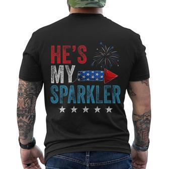 Hes My Sparkler His And Hers 4Th July Vintage Gift Men's Crewneck Short Sleeve Back Print T-shirt - Monsterry AU