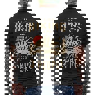 I Like Hiking And Maybe Three People Mountain Men's T-shirt Back Print - Thegiftio