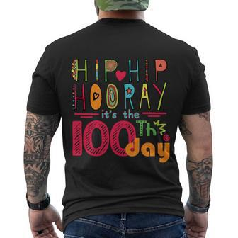 Hip Heart Hip Hooray It The 100Th Day Men's Crewneck Short Sleeve Back Print T-shirt - Monsterry