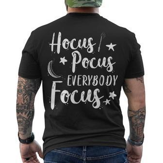 Hocus Pocus Everybody Focus Halloween School Teacher Costume Men's T-shirt Back Print - Seseable