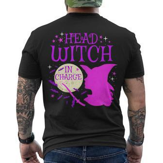 Womens Hocus Pocus Head Witch In Charge Halloween Witch Costume Men's T-shirt Back Print - Seseable