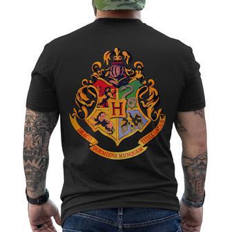 Hogwarts School Emblem Men's Crewneck Short Sleeve Back Print T-shirt - Monsterry