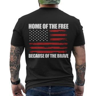 Home Of The Free American Flag Shirts Boys Veterans Day Men's T-shirt Back Print - Thegiftio
