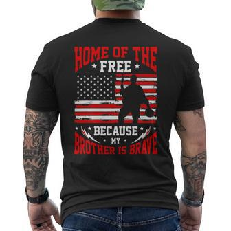 Home Of The Free Because My Brother Is Brave Soldier Men's Back Print T-shirt | Mazezy