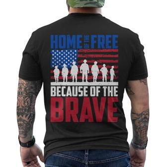 Home Of The Free Because Of The Brave Memorial Day Tshirt Men's Crewneck Short Sleeve Back Print T-shirt - Monsterry AU