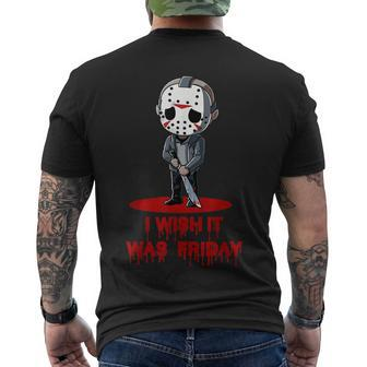 Horror Humor I Wish It Was Friday Serial Killer Men's T-shirt Back Print - Thegiftio UK