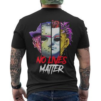 Horror Villains No Lives Matter Men's Crewneck Short Sleeve Back Print T-shirt - Monsterry