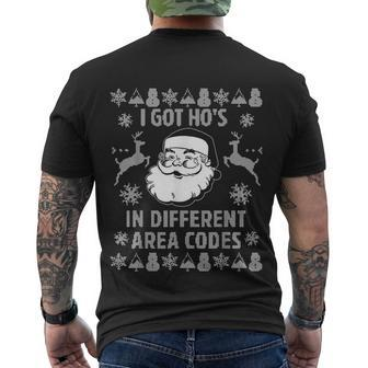I Got Hos In Different Area Codes Santa Christmas Men's T-shirt Back Print - Thegiftio UK