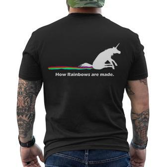 How Rainbows Are Made Unicorn Tshirt Men's Crewneck Short Sleeve Back Print T-shirt - Monsterry DE