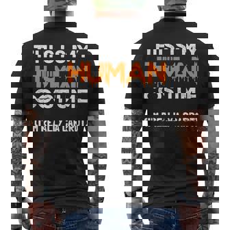 This Is My Human Costume Im Really A Carrot Halloween Men's T-shirt Back Print - Thegiftio