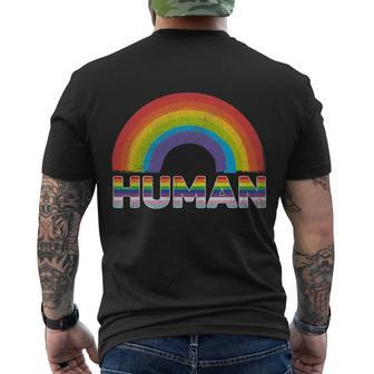 Human Pride Rainbow Lgbt Flag Gay Pride Month Proud Lgbtq Men's T-shirt Back Print - Thegiftio UK