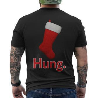 Hung Funny Christmas Tshirt Men's Crewneck Short Sleeve Back Print T-shirt - Monsterry DE