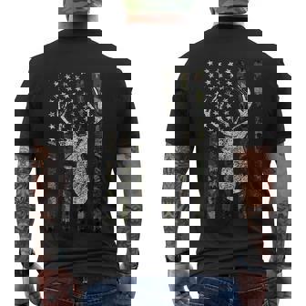 Hunting Season Buck Deer Hunting American Camouflage Usa Flag Men's T-shirt Back Print - Thegiftio