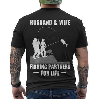 Husband And Wife - Fishing Partners Men's Crewneck Short Sleeve Back Print T-shirt - Seseable