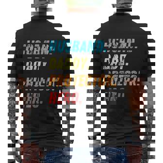 Husband Daddy Protector Hero Veteran Fathers Day Papa Dad Men's T-shirt Back Print - Thegiftio UK