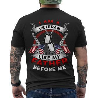 I Am A Veteran Like My Father Before Me Tshirt Men's Crewneck Short Sleeve Back Print T-shirt - Monsterry