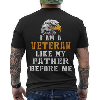 I Am A Veteran Like My Father Before Me V2 Men's Crewneck Short Sleeve Back Print T-shirt - Monsterry