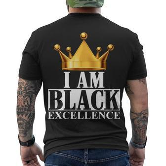 I Am Black Excellence Tshirt Men's Crewneck Short Sleeve Back Print T-shirt - Monsterry