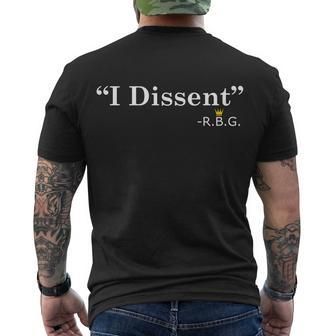 I Dissent Rbg Ruth Bader Ginsburg Tshirt Men's Crewneck Short Sleeve Back Print T-shirt - Monsterry DE