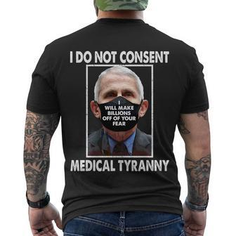 I Do Not Consent Medical Tyranny Anti Dr Fauci Vaccine Tshirt Men's Crewneck Short Sleeve Back Print T-shirt - Monsterry CA