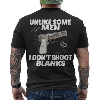 I Dont Shoot Blanks V2 Men's Crewneck Short Sleeve Back Print T-shirt - Seseable