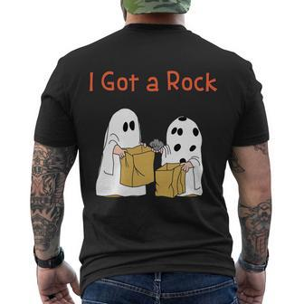 I Got A Rock Lazy Day Halloween Costume Funny Trick Or Treat Men's Crewneck Short Sleeve Back Print T-shirt - Monsterry