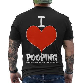 I Heart Pooping And Texting Tshirt Men's Crewneck Short Sleeve Back Print T-shirt - Monsterry UK