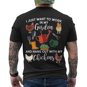 I Just Want Work In My Garden And Hang Out With My Chickens V2 Men's Crewneck Short Sleeve Back Print T-shirt - Monsterry DE