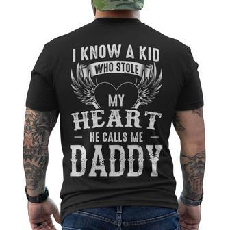 I Know A Kid - He Calls Me Daddy Men's Crewneck Short Sleeve Back Print T-shirt - Seseable