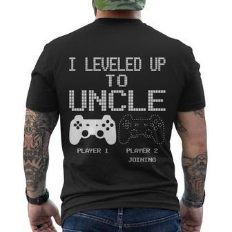 I Leveled Up To Uncle New Uncle Gaming Funny Tshirt Men's Crewneck Short Sleeve Back Print T-shirt - Monsterry
