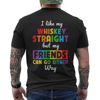 I Like My Whiskey Straight Lgbt Pride Month Men's Crewneck Short Sleeve Back Print T-shirt - Monsterry UK