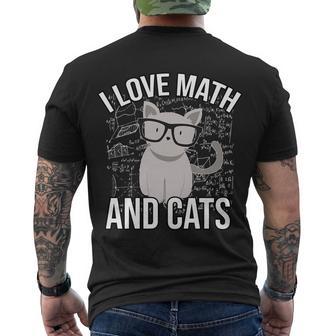 I Love Math And Cats Funny Men's Crewneck Short Sleeve Back Print T-shirt - Monsterry DE