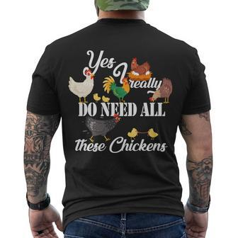I Really Do Need All These Chickens V2 Men's Crewneck Short Sleeve Back Print T-shirt - Monsterry CA