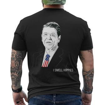 I Smell Hippies Ronald Reagan Men's Crewneck Short Sleeve Back Print T-shirt - Monsterry AU