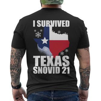 I Survived Texas Snow Storm Blizzard Snovid 21 Tshirt Men's Crewneck Short Sleeve Back Print T-shirt - Monsterry CA