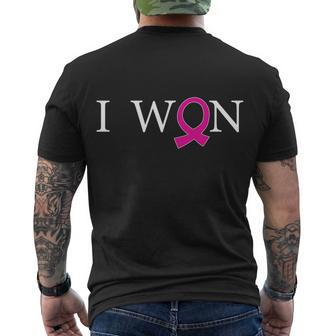 I Won Defeat Breast Cancer Survivor Men's Crewneck Short Sleeve Back Print T-shirt - Monsterry AU