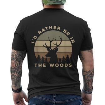 Id Rather Be In The Woods Deer Hunting Men's T-shirt Back Print - Thegiftio UK