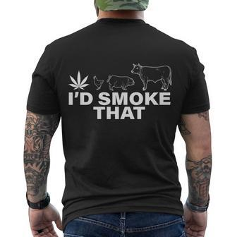 Id Smoke That Pot Head Marijuana Tshirt Men's Crewneck Short Sleeve Back Print T-shirt - Monsterry UK
