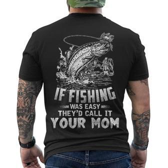 If Fishing Was Easy Men's Crewneck Short Sleeve Back Print T-shirt - Seseable