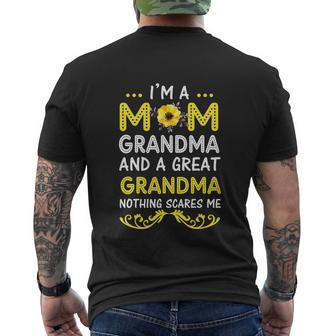 Im A Mom Grandma Great Nothing Scares Me Mothers Day Gifts Men's Crewneck Short Sleeve Back Print T-shirt - Monsterry AU