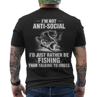 Im Not Anti-Social I Just Prefer Fishing Men's Crewneck Short Sleeve Back Print T-shirt - Seseable