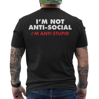 Im Not Anti Social Men's Crewneck Short Sleeve Back Print T-shirt - Seseable