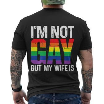Im Not Gay But My Boyfriend Is Funny Gay Couple Gay Pride Men's Crewneck Short Sleeve Back Print T-shirt - Monsterry DE