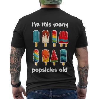 Im This Many Popsicle Old Sweet Popsicle Gift Men's Crewneck Short Sleeve Back Print T-shirt - Monsterry CA