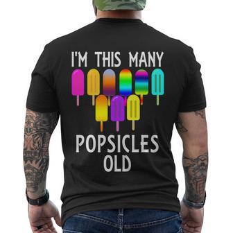 Im This Many Popsicles Old Funny 9Th Birthday Popsicle Meaningful Gift Men's Crewneck Short Sleeve Back Print T-shirt - Monsterry