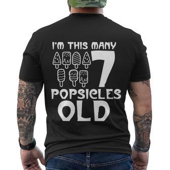 Im This Many Popsicles Old Funny Birthday For Men Women Cute Gift Men's Crewneck Short Sleeve Back Print T-shirt - Monsterry