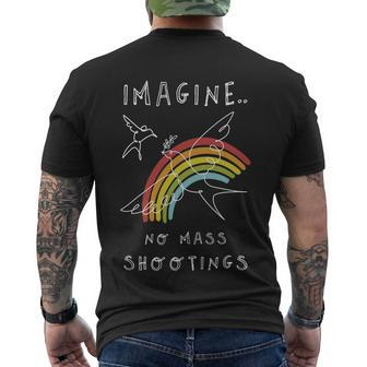 Imagine No Mass Shooting End Gun Violence Orange Gun Control Men's Crewneck Short Sleeve Back Print T-shirt - Monsterry UK