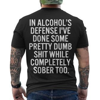 In Alcohols Defense Men's Crewneck Short Sleeve Back Print T-shirt - Seseable