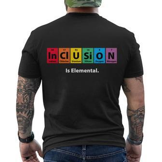 Inclusion Is Elemental Men's Crewneck Short Sleeve Back Print T-shirt - Monsterry