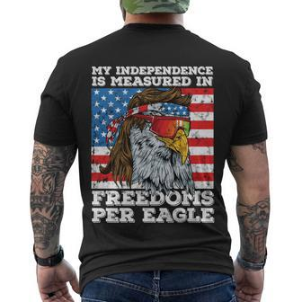 Independence Measured In Freedoms Per Eagle Usa 4Th Of July Cute Gift Men's Crewneck Short Sleeve Back Print T-shirt - Monsterry CA